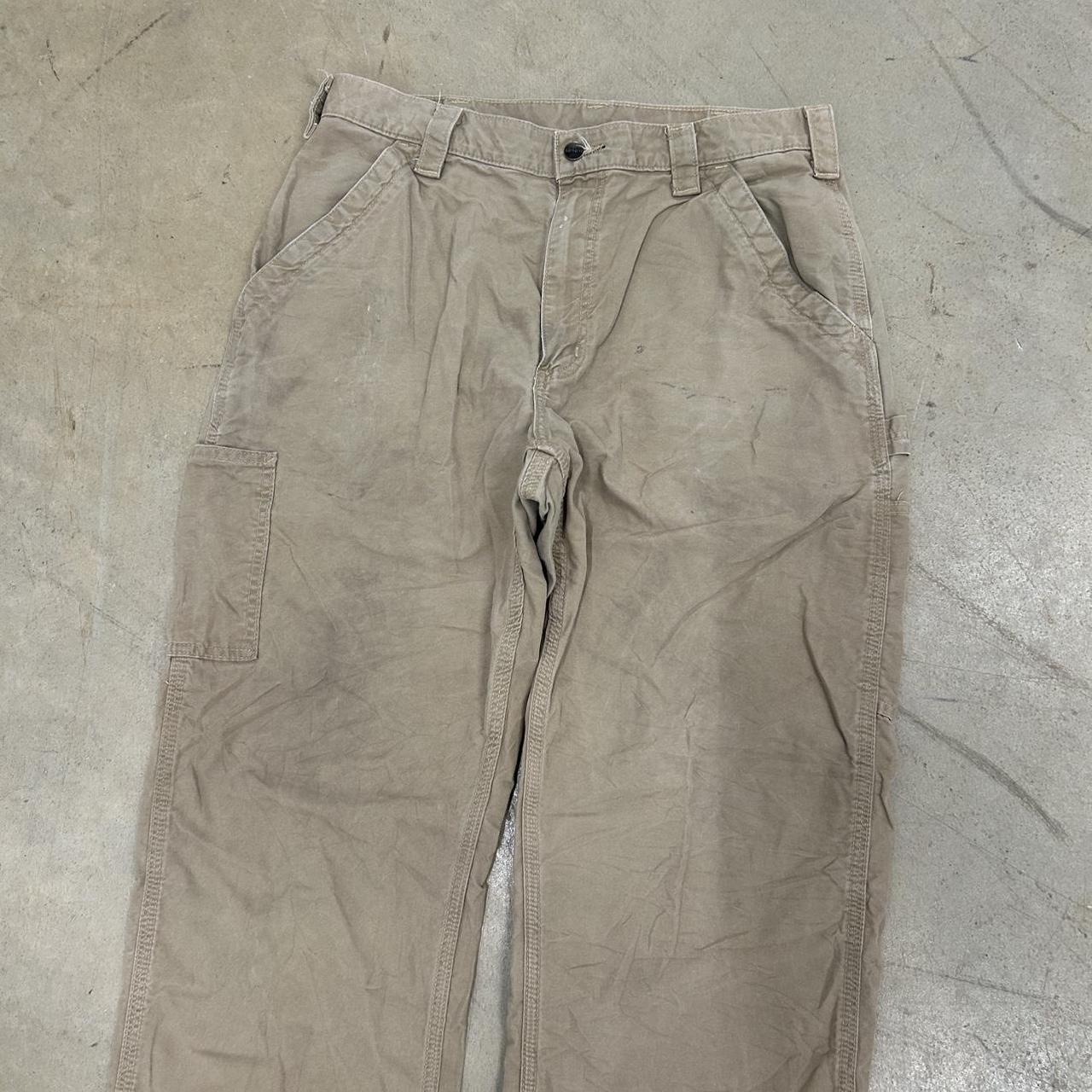 Carhartt Loose Fit Tan Carpenter Pants – Size 35x32 – Okay Condition