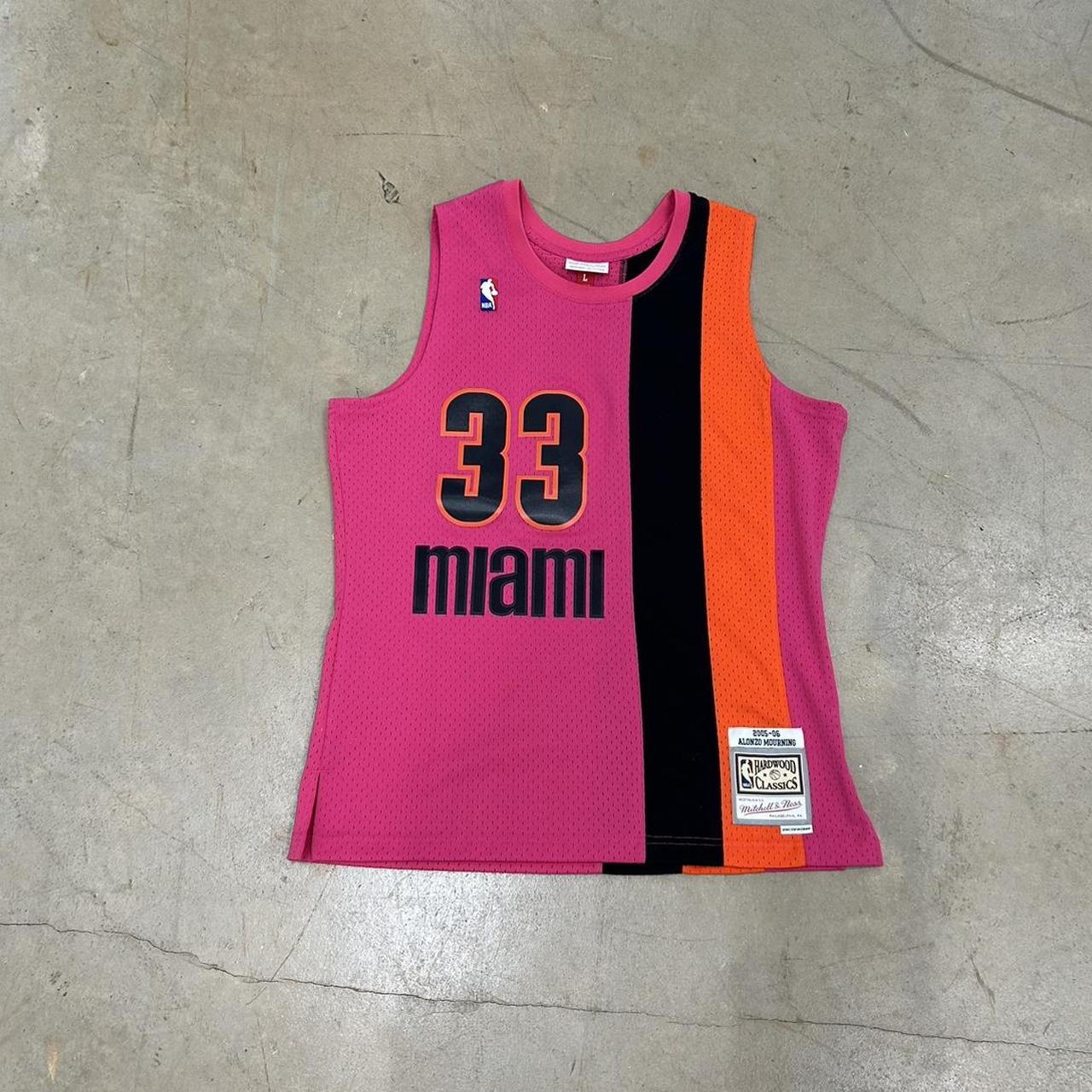 Vintage Mitchell & Ness Miami Heat Alonzo Mourning Vice City Jersey – Size L – Perfect Condition