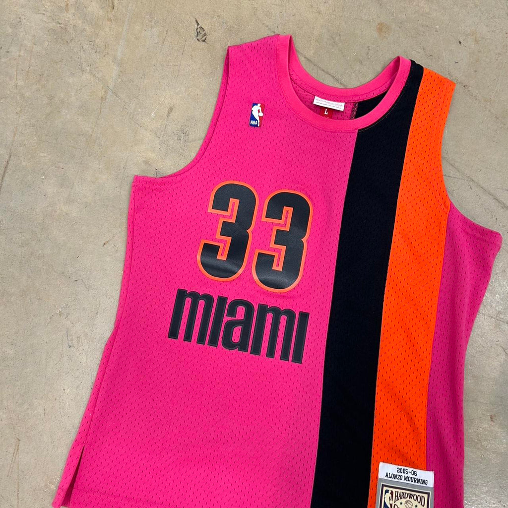 Vintage Mitchell & Ness Miami Heat Alonzo Mourning Vice City Jersey – Size L – Perfect Condition