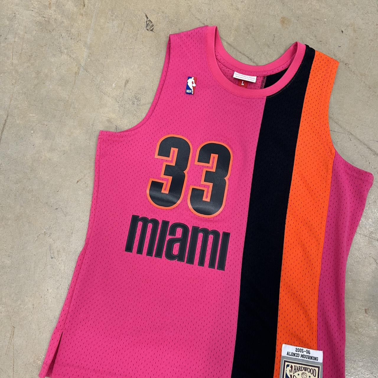 Vintage Mitchell & Ness Miami Heat Alonzo Mourning Vice City Jersey – Size L – Perfect Condition