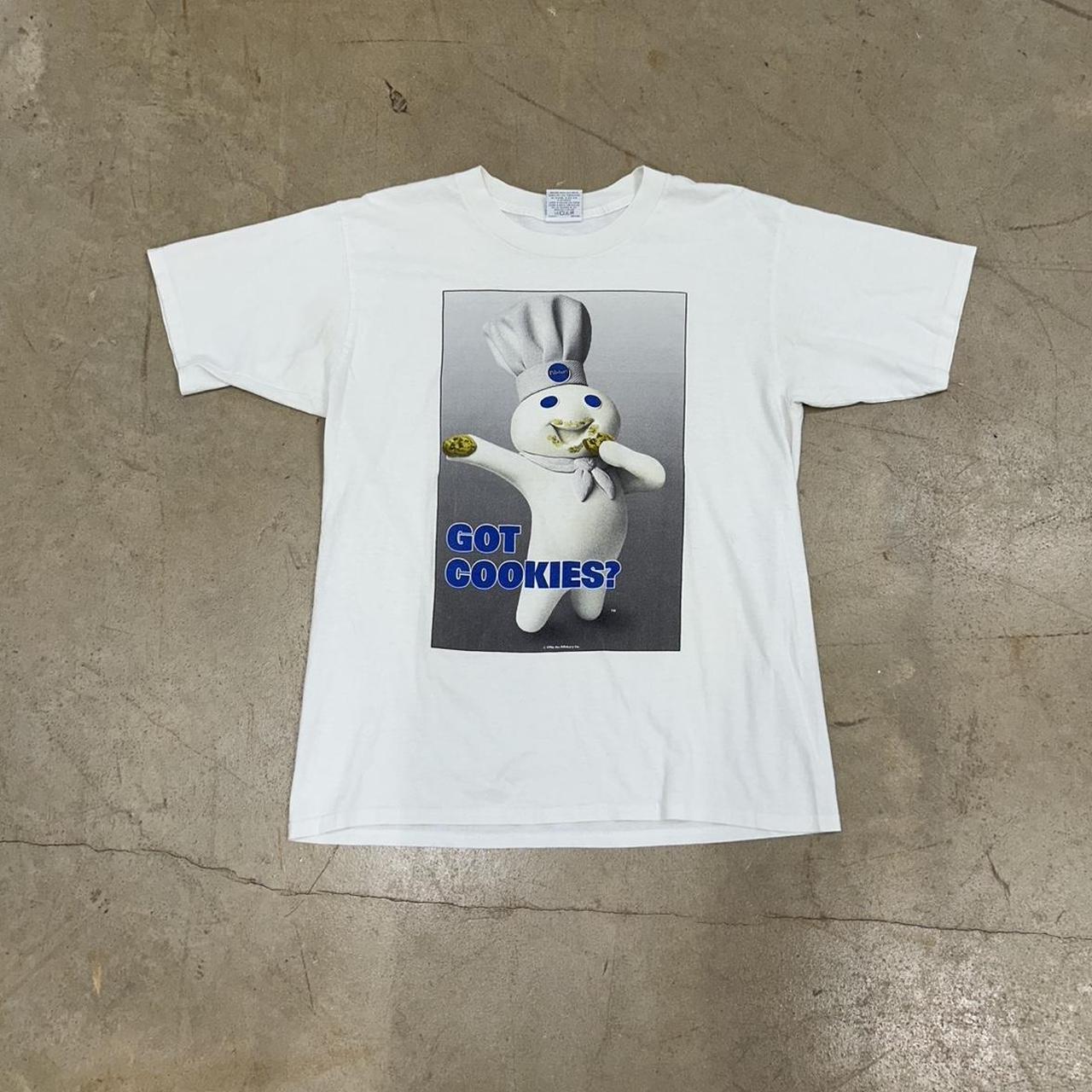 Vintage 1996 Pillsbury Doughboy “Got Cookies” T-Shirt – Size L – Great Condition – Minor Flaw