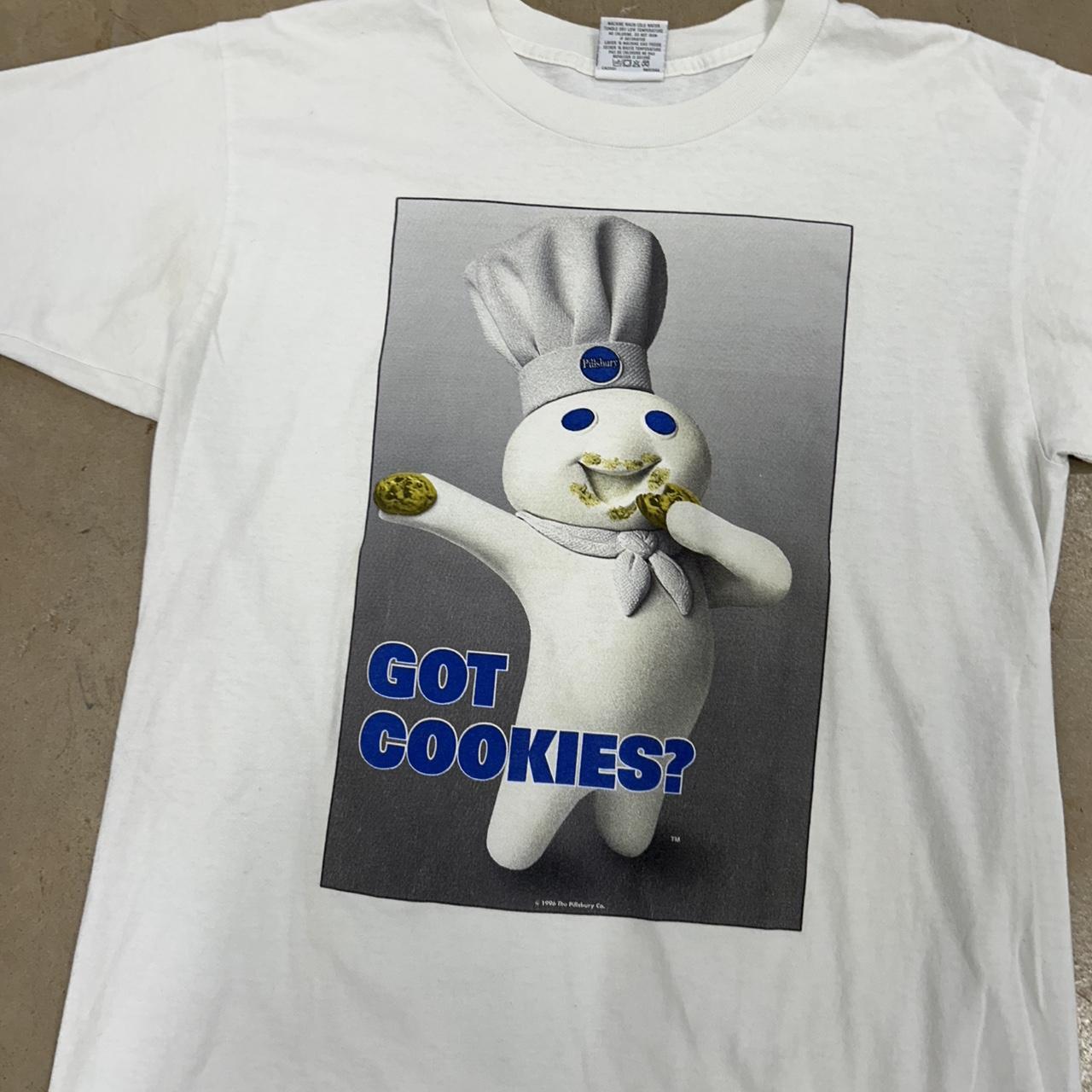 Vintage 1996 Pillsbury Doughboy “Got Cookies” T-Shirt – Size L – Great Condition – Minor Flaw