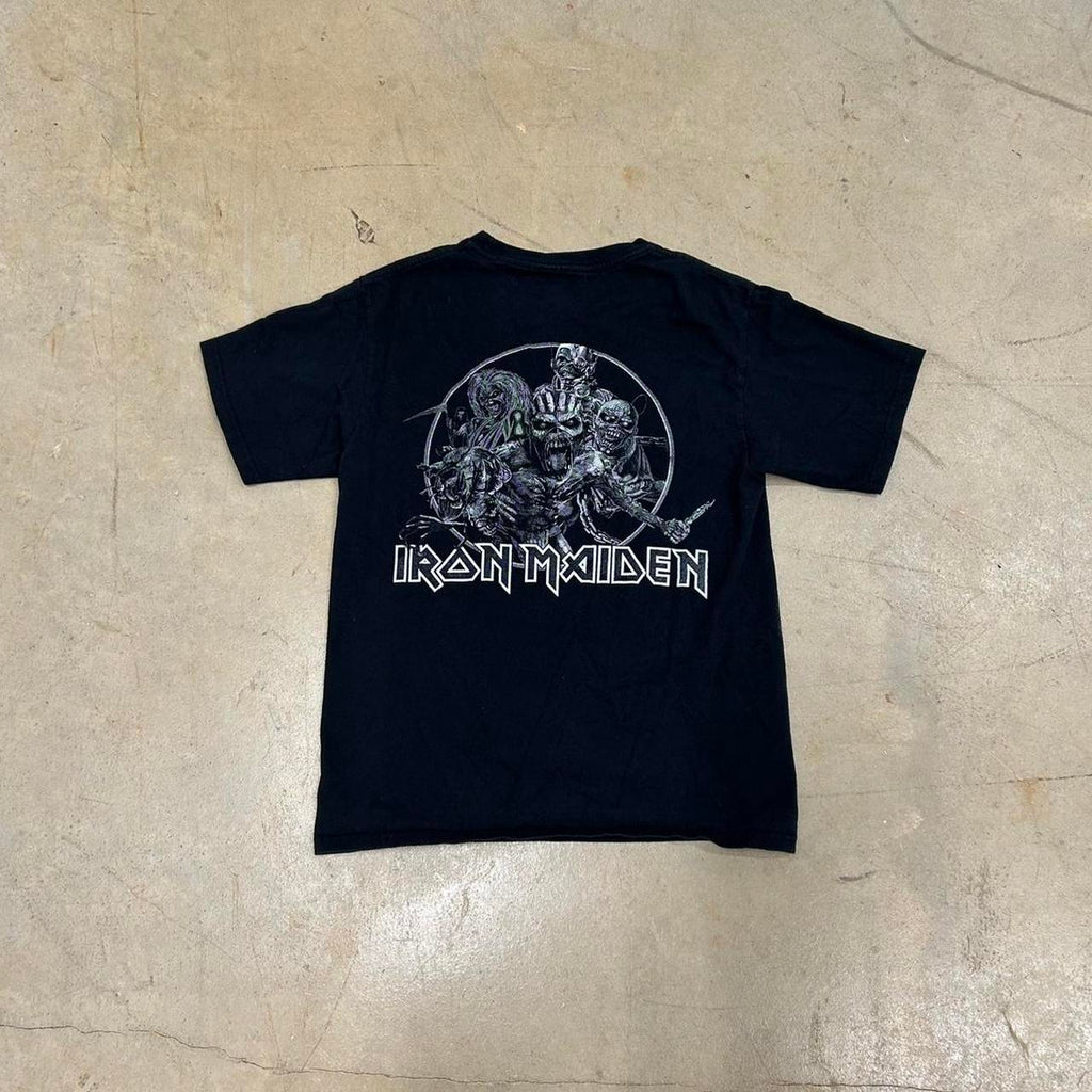 Iron Maiden All Over Print Graphic Band T-Shirt – Size M – Embroidered – Good Condition