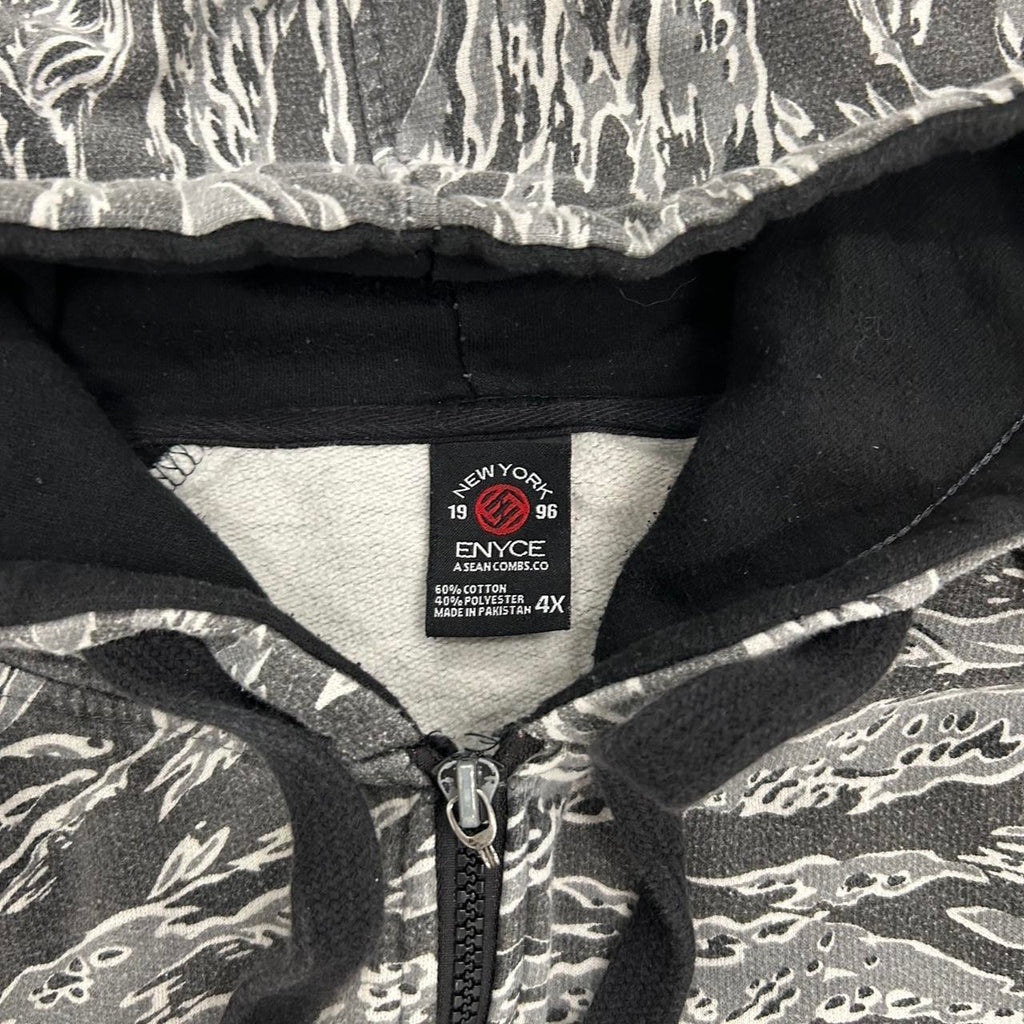Enyce Black Camo Zip-Up Hoodie – Tagged 4X, Fits Like XL – Great Condition