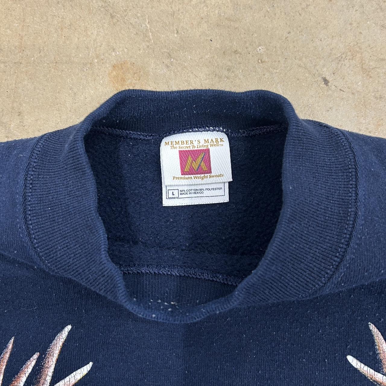 Vintage Whitetail Deer Graphic Navy Blue Crewneck – Premium Weight – Size L – Great Condition
