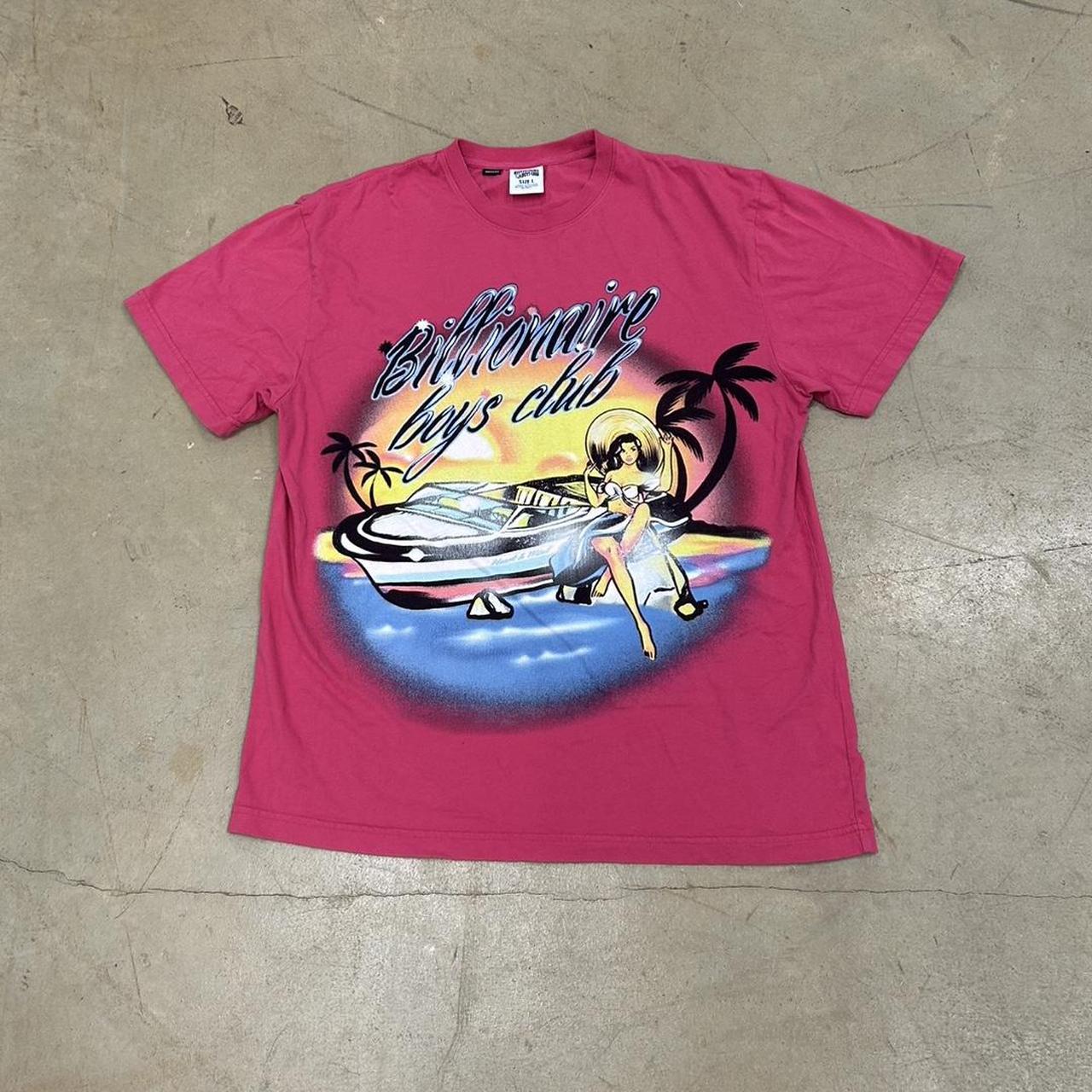 Pink Billionaire Boys Club Graphic Shirt – Size L (Oversized Fit), Great Condition, Small Stain on Back