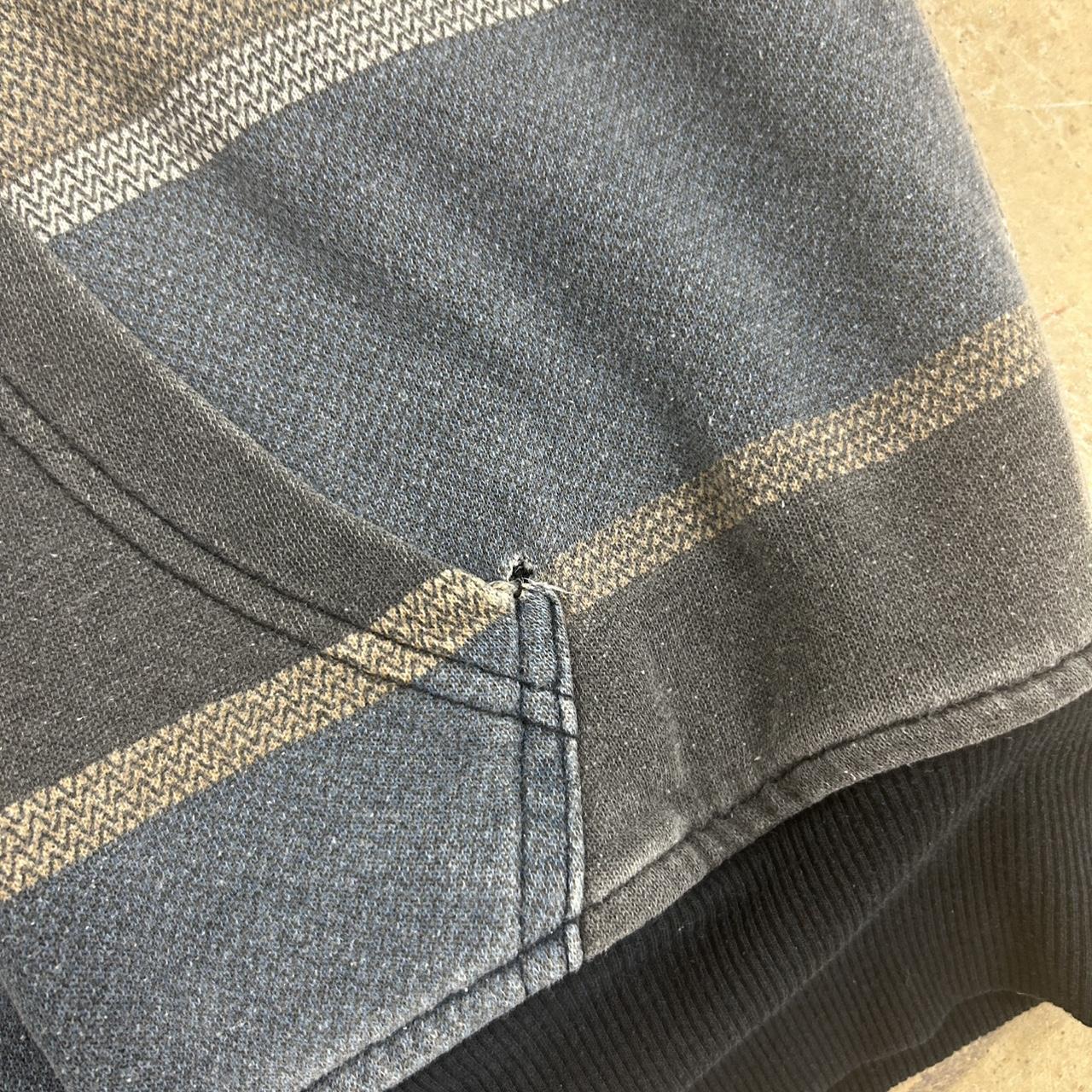 No Boundaries Fur-Lined Y2K Striped Hoodie – Size M, Great Condition, Two Small Holes Shown