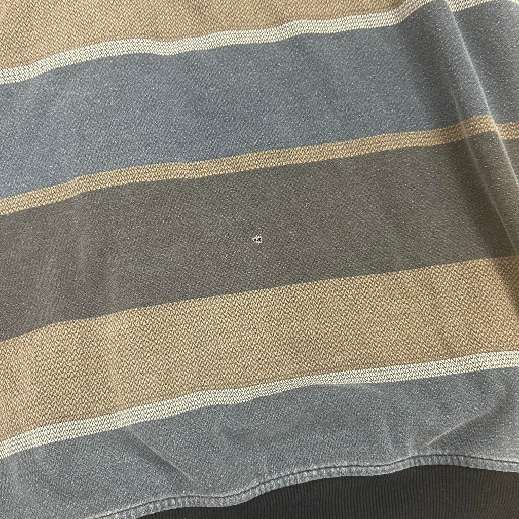No Boundaries Fur-Lined Y2K Striped Hoodie – Size M, Great Condition, Two Small Holes Shown
