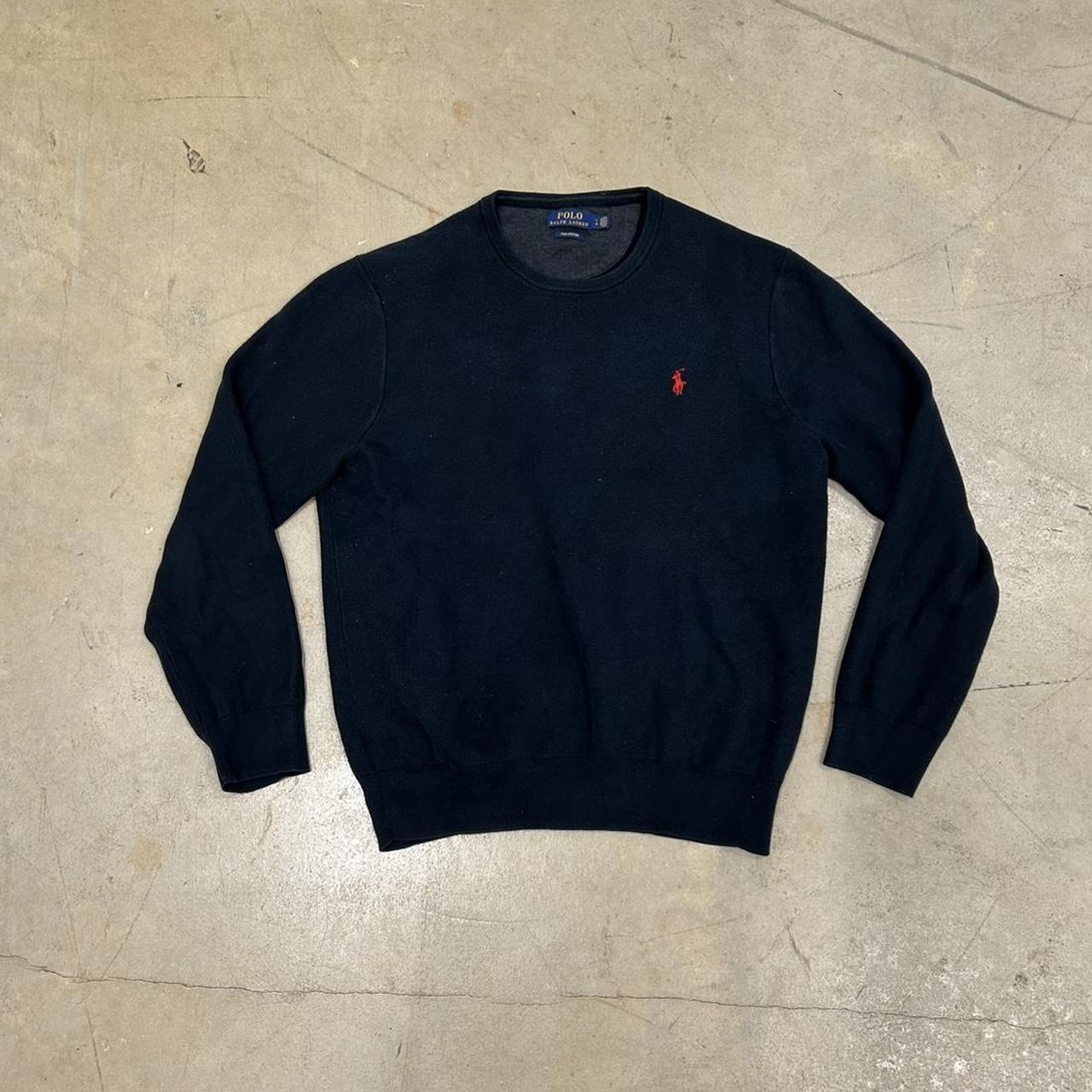 Polo Ralph Lauren Crewneck – Size L, Great Condition, Black & Red