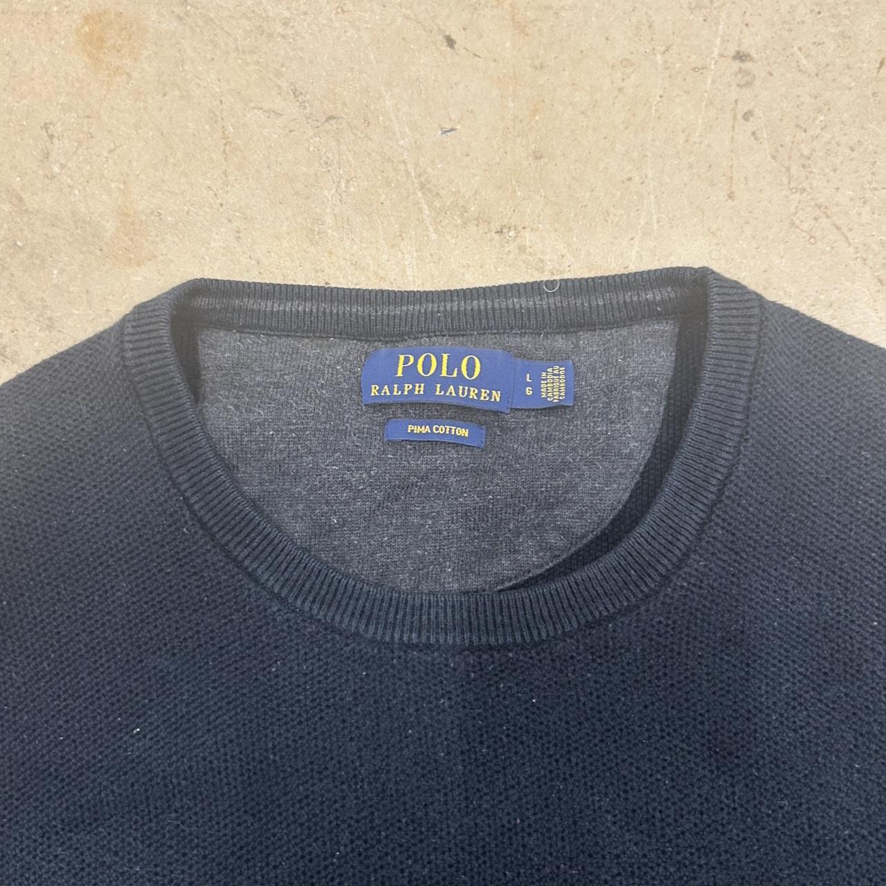 Polo Ralph Lauren Crewneck – Size L, Great Condition, Black & Red