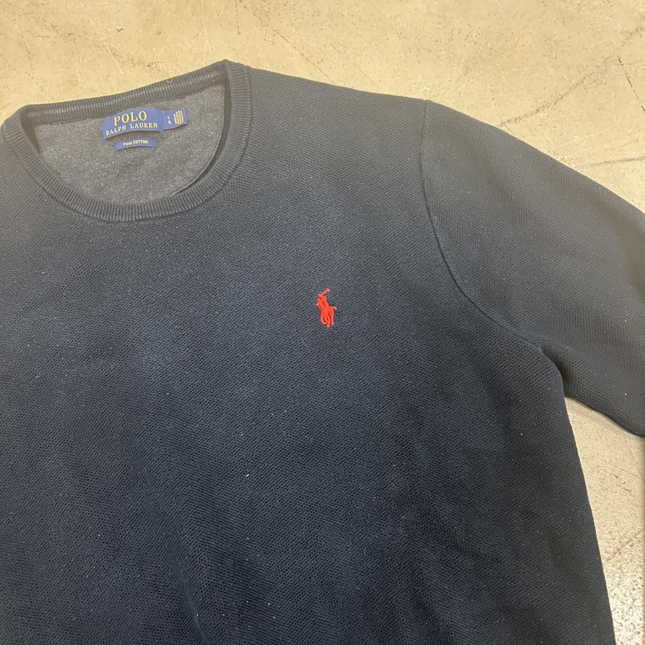 Polo Ralph Lauren Crewneck – Size L, Great Condition, Black & Red