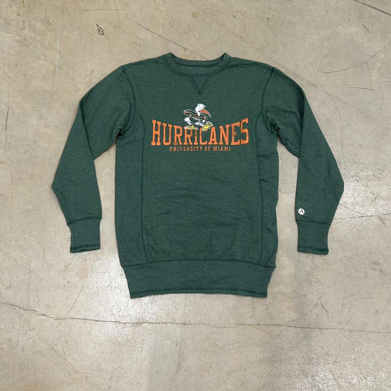 Miami Hurricanes Green Crewneck – Size S, Great Condition