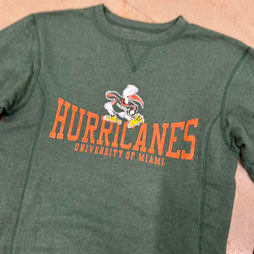 Miami Hurricanes Green Crewneck – Size S, Great Condition