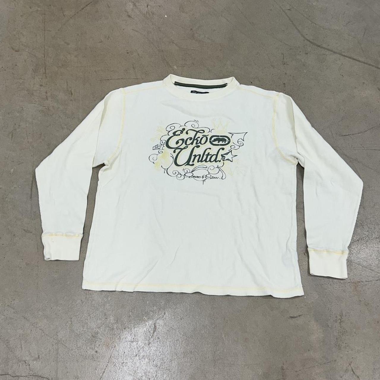 Y2K Cream Ecko Unltd. Thermal Long Sleeve – Size L, Perfect Condition