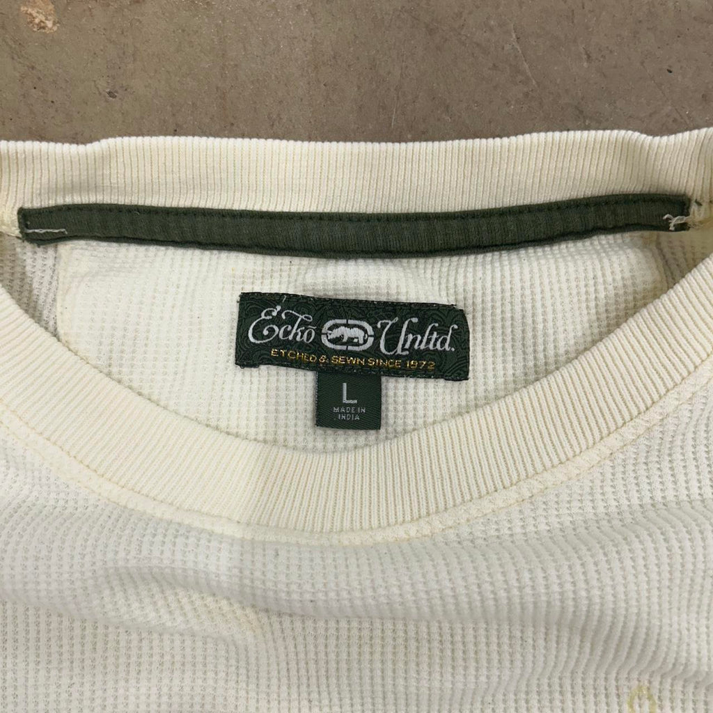 Y2K Cream Ecko Unltd. Thermal Long Sleeve – Size L, Perfect Condition