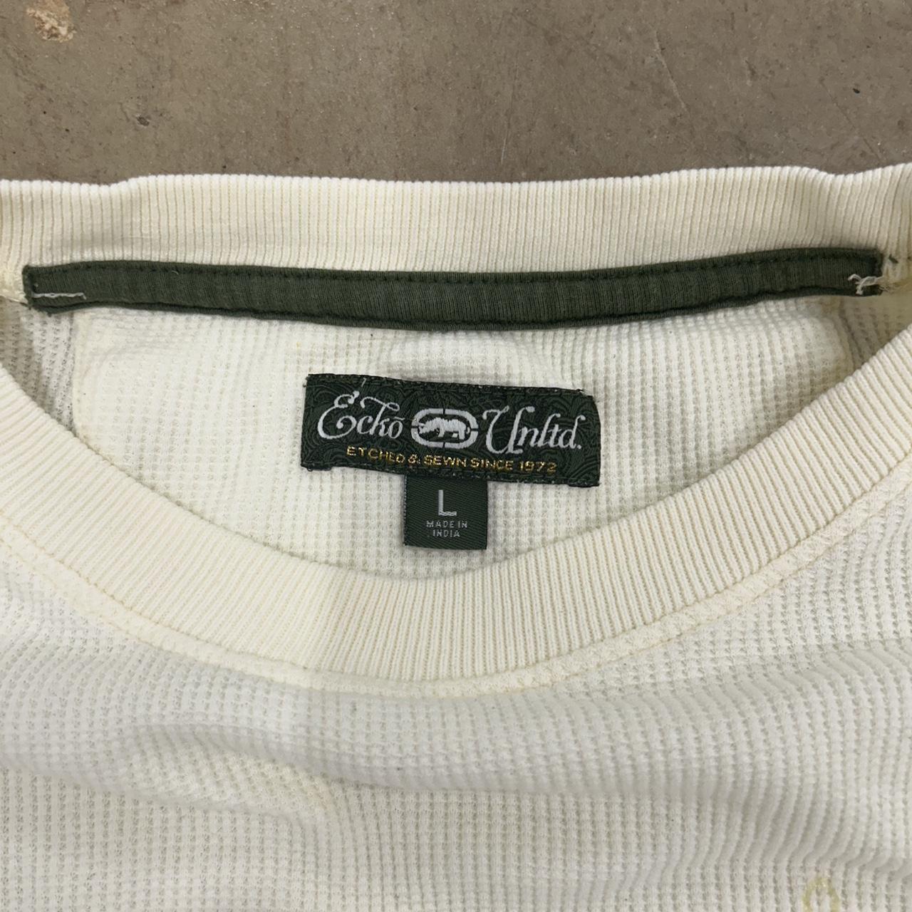 Y2K Cream Ecko Unltd. Thermal Long Sleeve – Size L, Perfect Condition