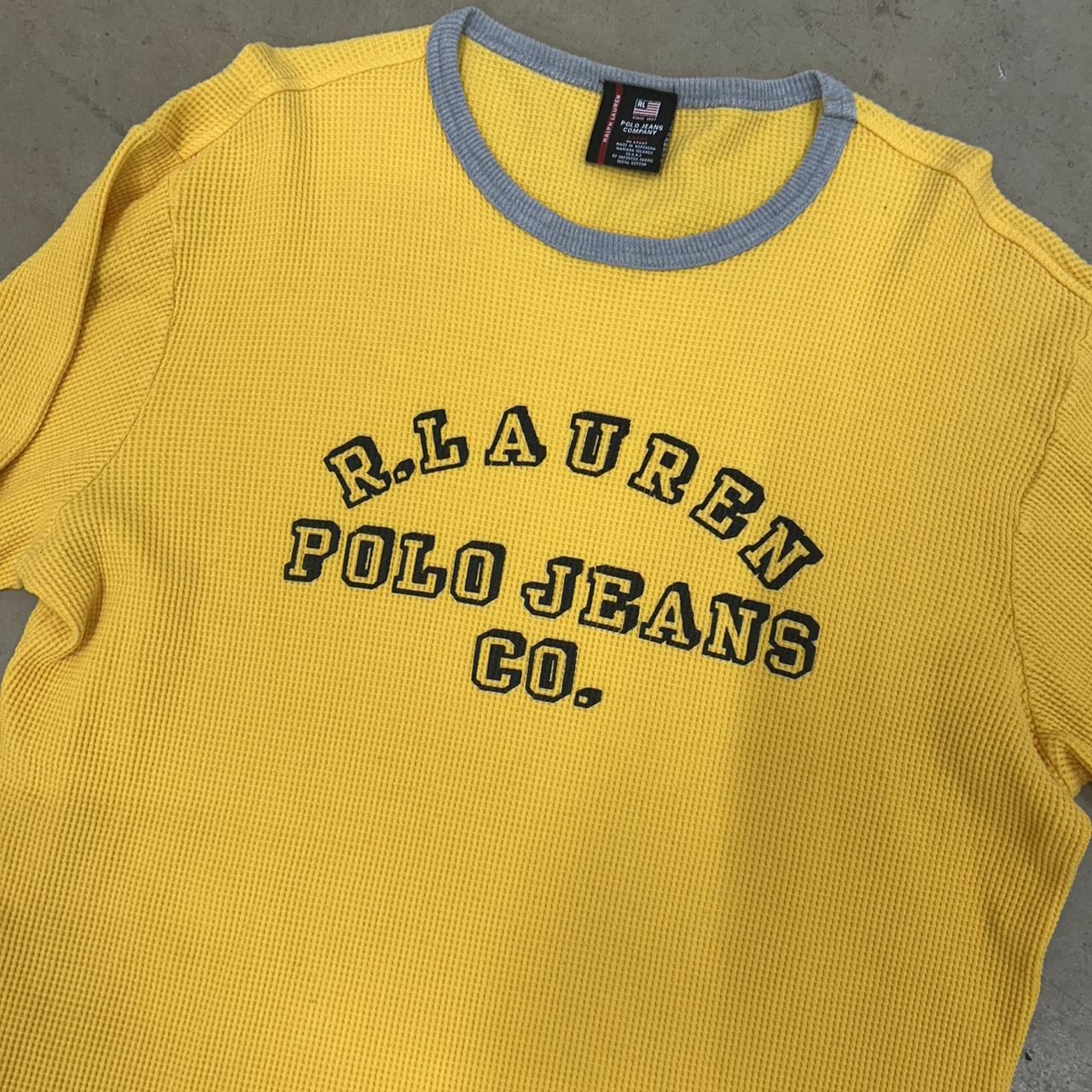 Vintage Polo Jeans Ralph Lauren Yellow Thermal – Size L, Great Condition