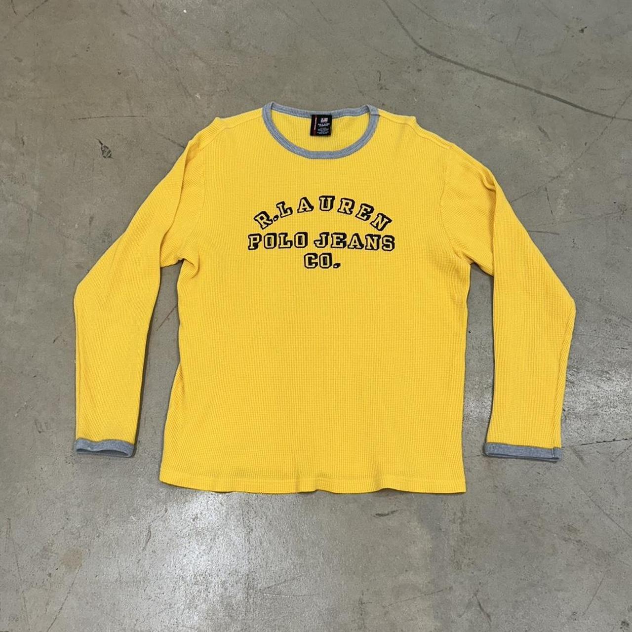 Vintage Polo Jeans Ralph Lauren Yellow Thermal – Size L, Great Condition