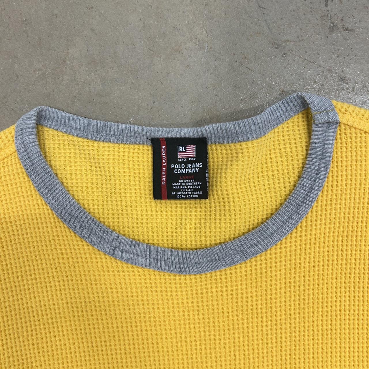 Vintage Polo Jeans Ralph Lauren Yellow Thermal – Size L, Great Condition