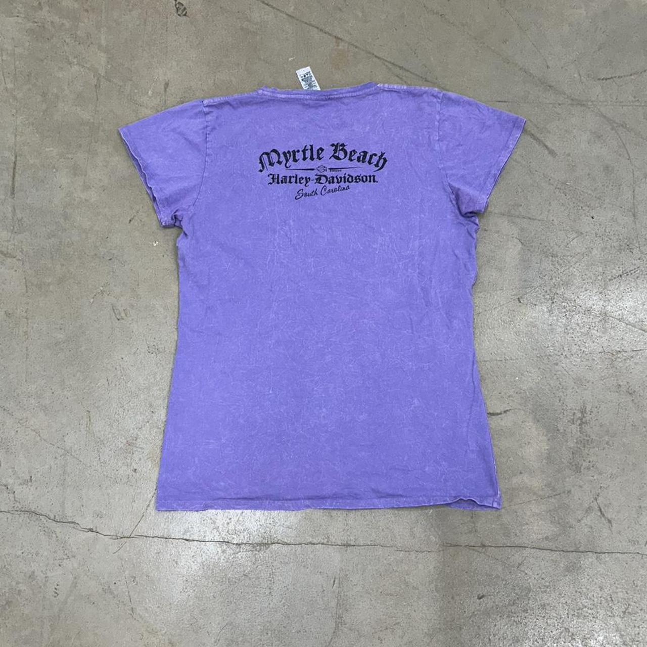 Y2K Purple Harley-Davidson V-Neck Bike Week Shirt – Size L, Great Condition