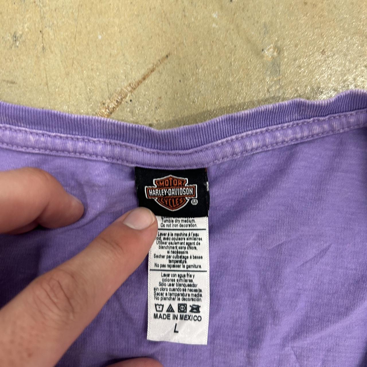 Y2K Purple Harley-Davidson V-Neck Bike Week Shirt – Size L, Great Condition