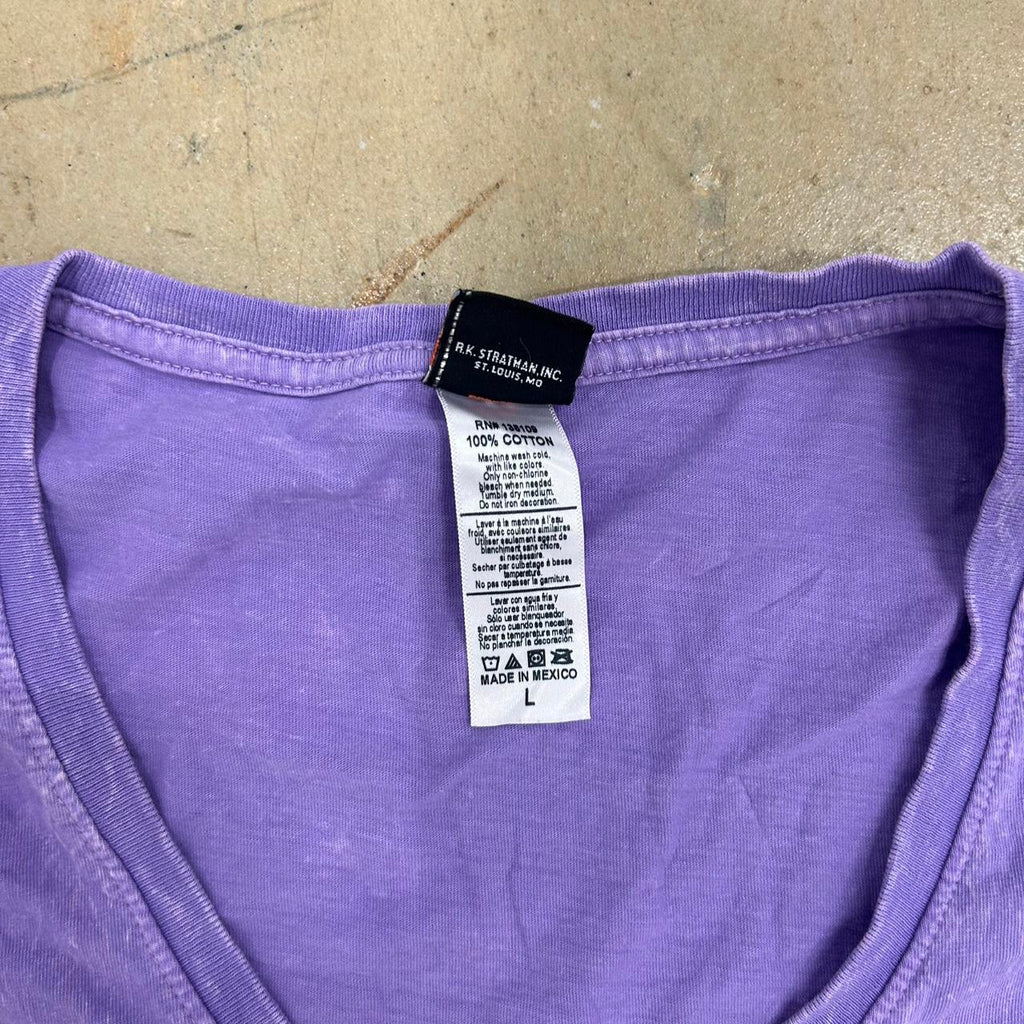 Y2K Purple Harley-Davidson V-Neck Bike Week Shirt – Size L, Great Condition