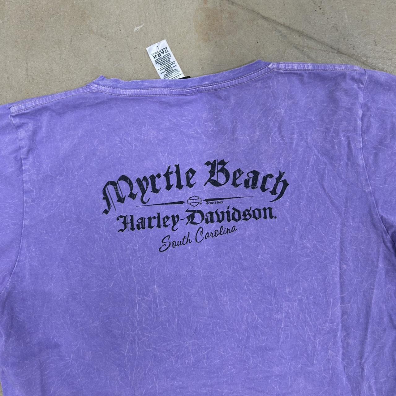 Y2K Purple Harley-Davidson V-Neck Bike Week Shirt – Size L, Great Condition