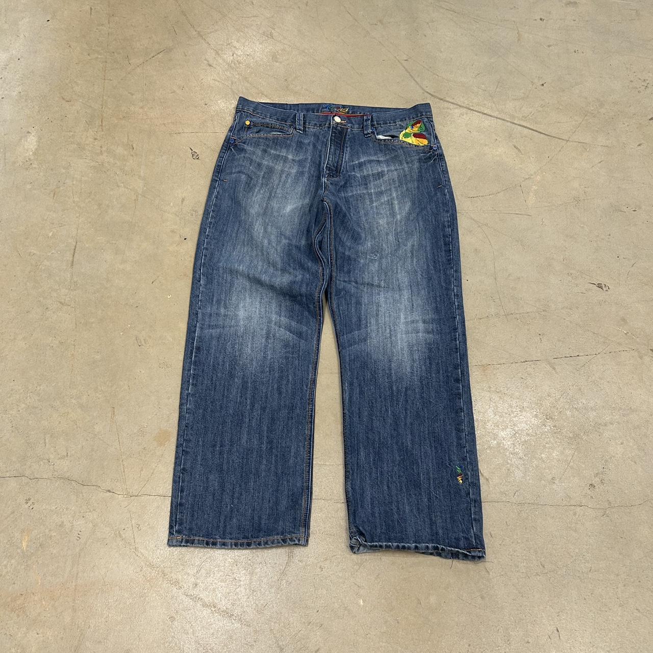 Y2K Coogi Embroidered Parrot Jeans – Size 40x34, Great Condition