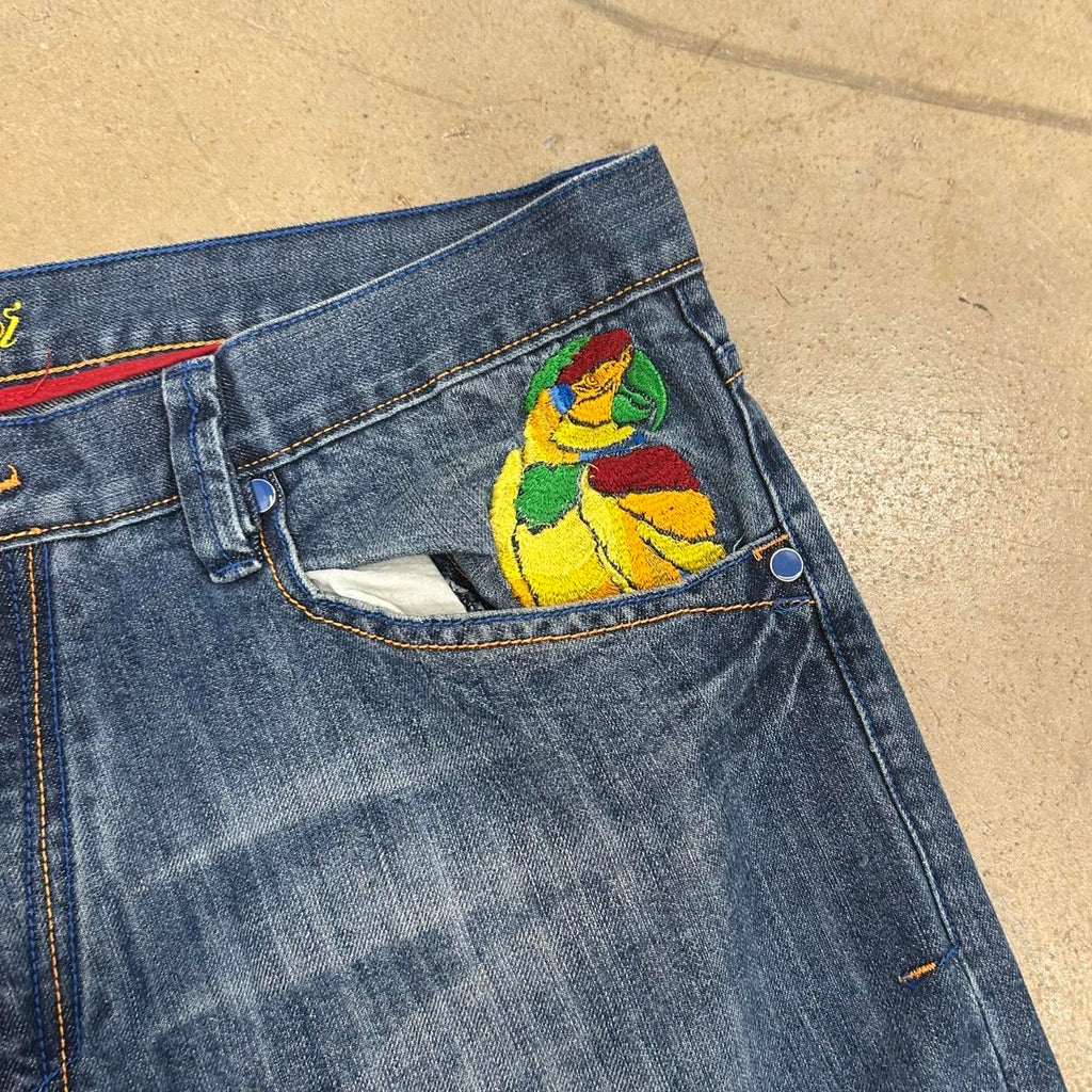 Y2K Coogi Embroidered Parrot Jeans – Size 40x34, Great Condition
