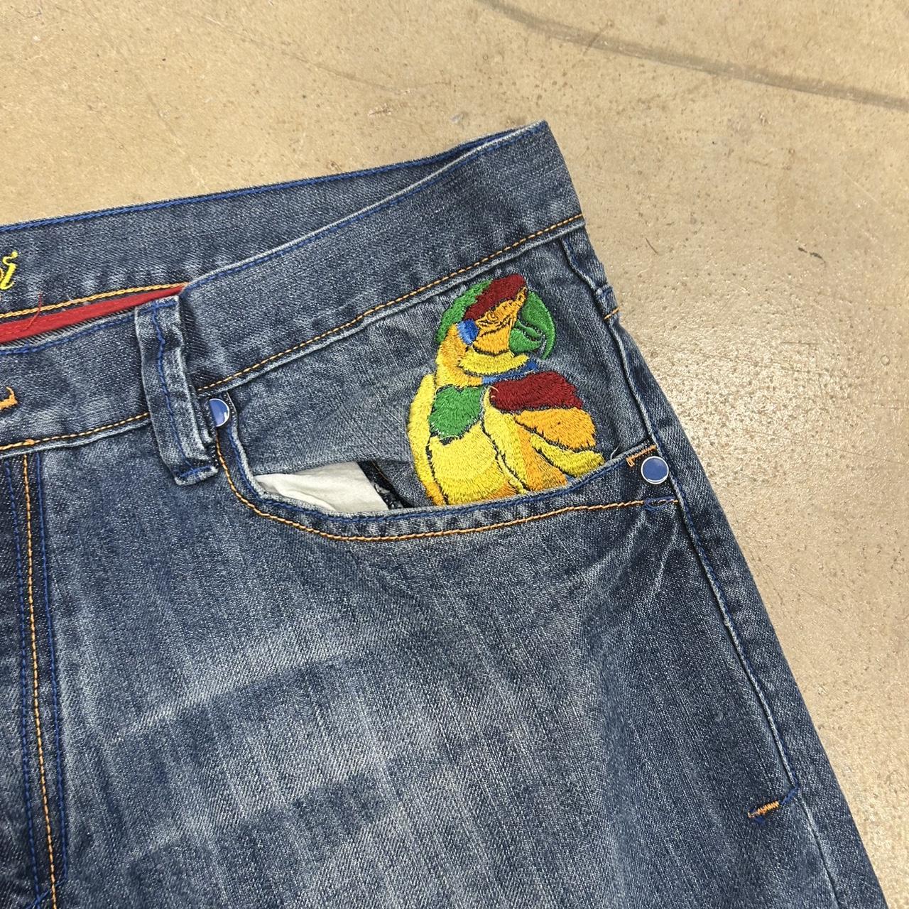 Y2K Coogi Embroidered Parrot Jeans – Size 40x34, Great Condition