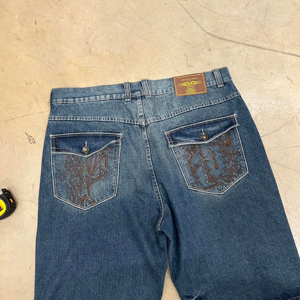 Phat Farm Y2K Embroidered Jorts – Size 44, Good Condition