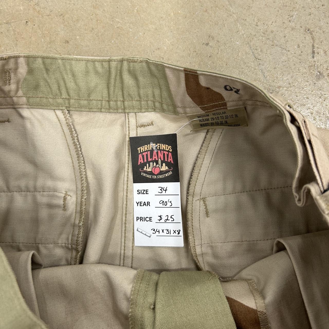 Vintage Army Khaki Camo Cargo Pants – Size M Short (32x29), Great Condition