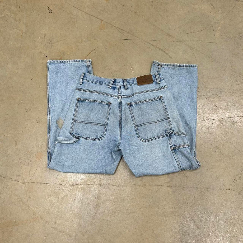 Vintage Carpenter Light Wash Jeans – Size 32x30, Good Condition, Stain Shown
