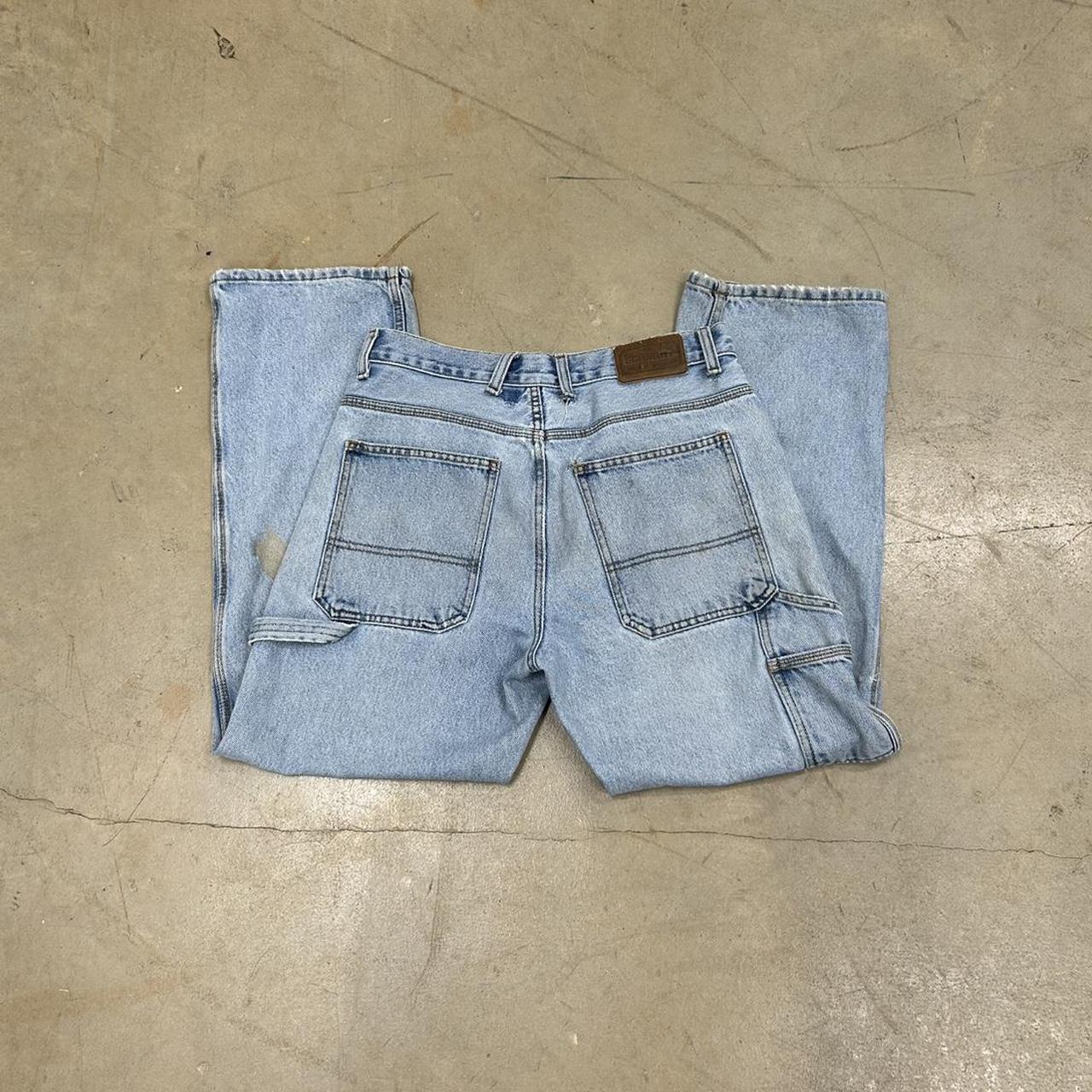 Vintage Carpenter Light Wash Jeans – Size 32x30, Good Condition, Stain Shown