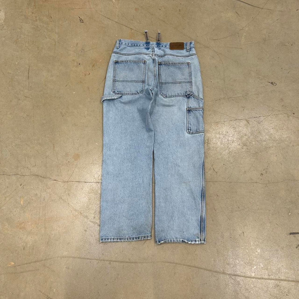 Vintage Carpenter Light Wash Jeans – Size 32x30, Good Condition, Stain Shown