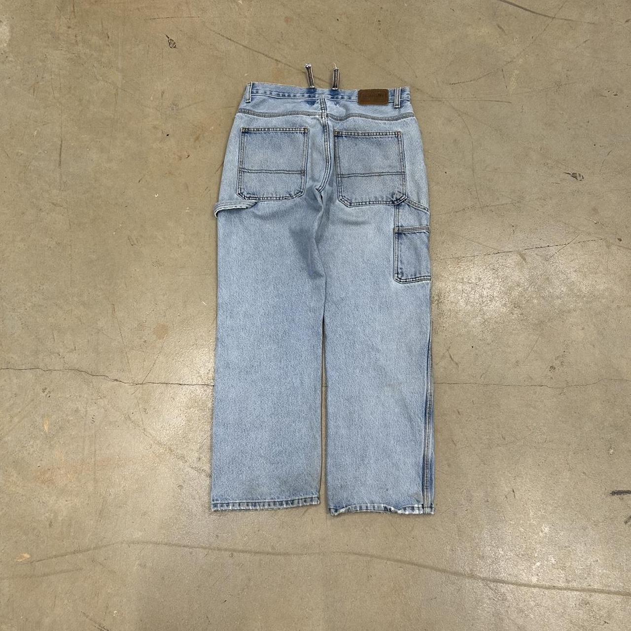 Vintage Carpenter Light Wash Jeans – Size 32x30, Good Condition, Stain Shown