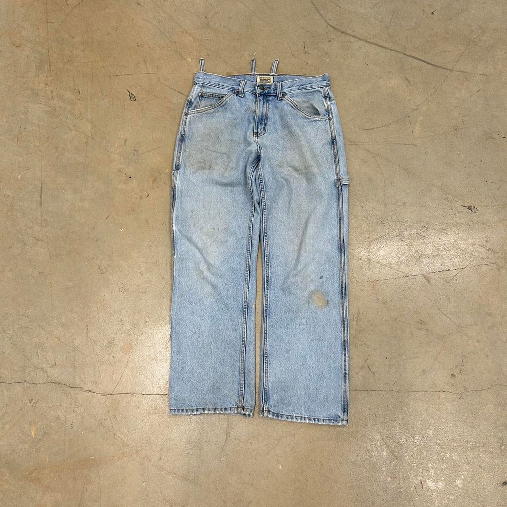 Vintage Carpenter Light Wash Jeans – Size 32x30, Good Condition, Stain Shown