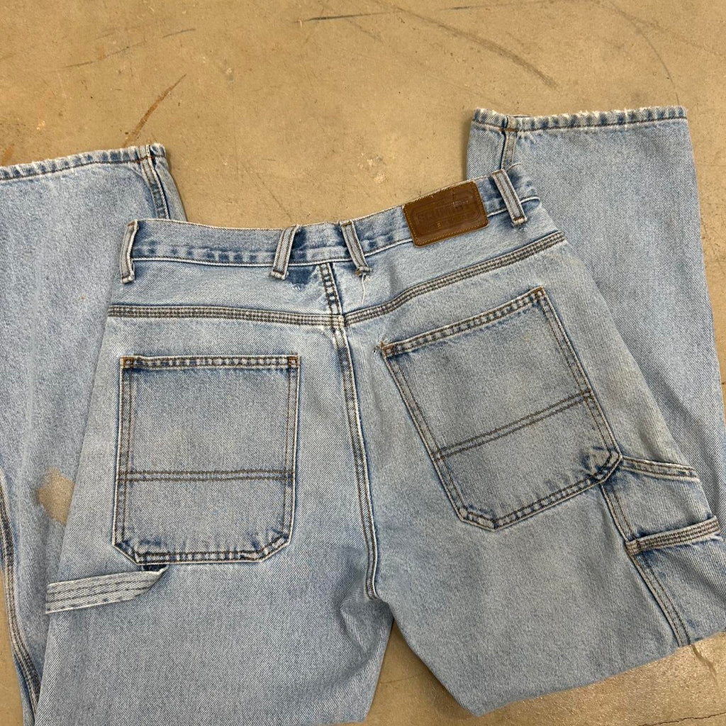 Vintage Carpenter Light Wash Jeans – Size 32x30, Good Condition, Stain Shown