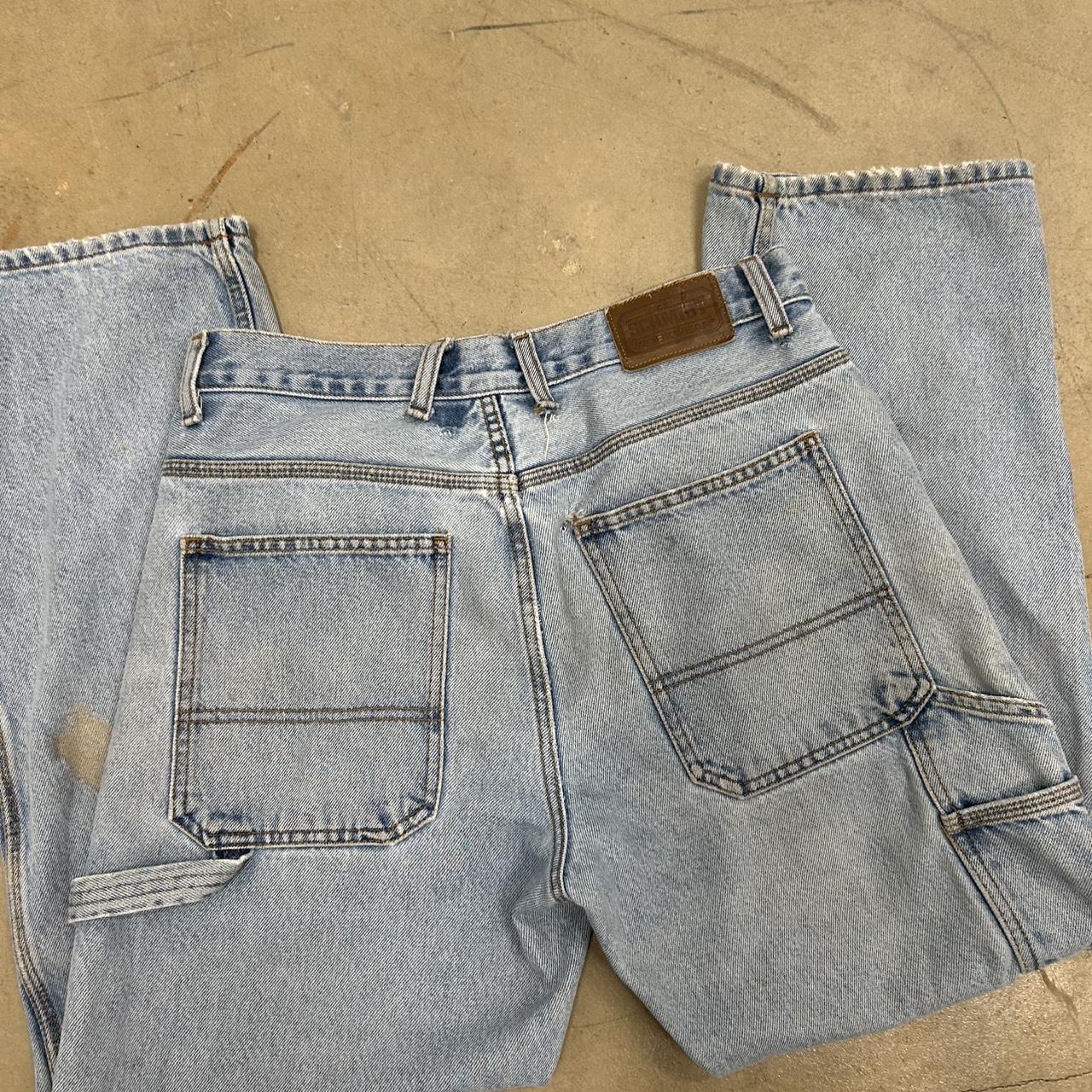 Vintage Carpenter Light Wash Jeans – Size 32x30, Good Condition, Stain Shown