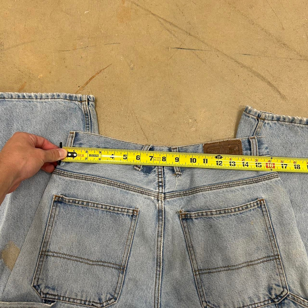 Vintage Carpenter Light Wash Jeans – Size 32x30, Good Condition, Stain Shown
