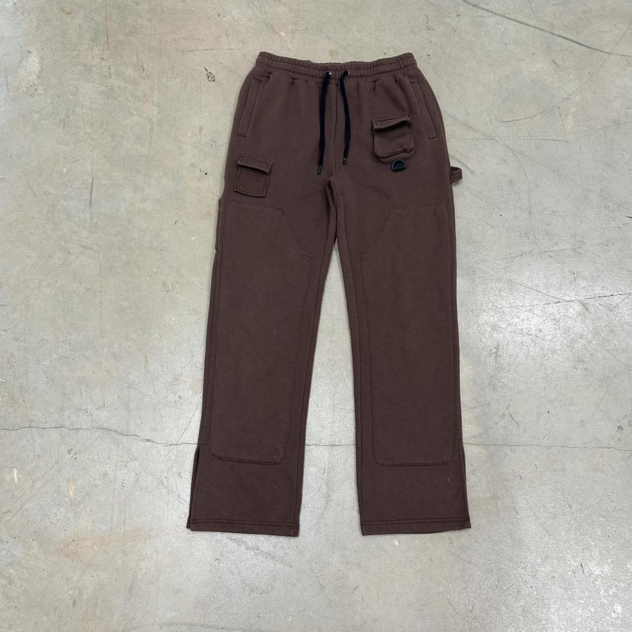 Fashion Nova Double Knee Brown Sweatpants – Size S, Great Condition