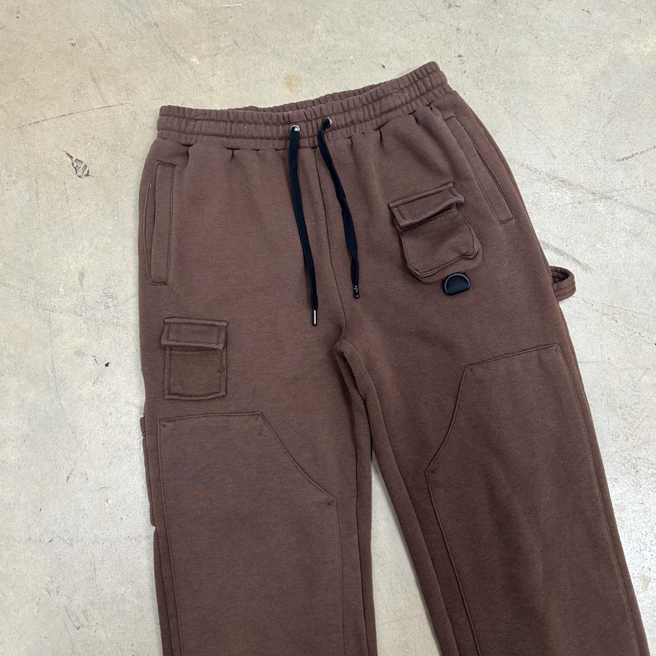 Fashion Nova Double Knee Brown Sweatpants – Size S, Great Condition