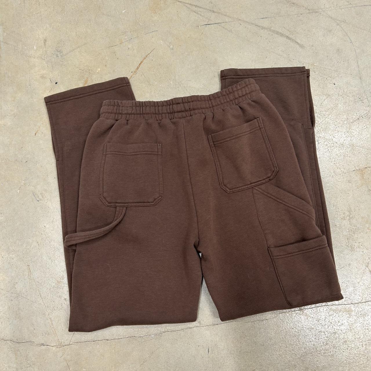 Fashion Nova Double Knee Brown Sweatpants – Size S, Great Condition