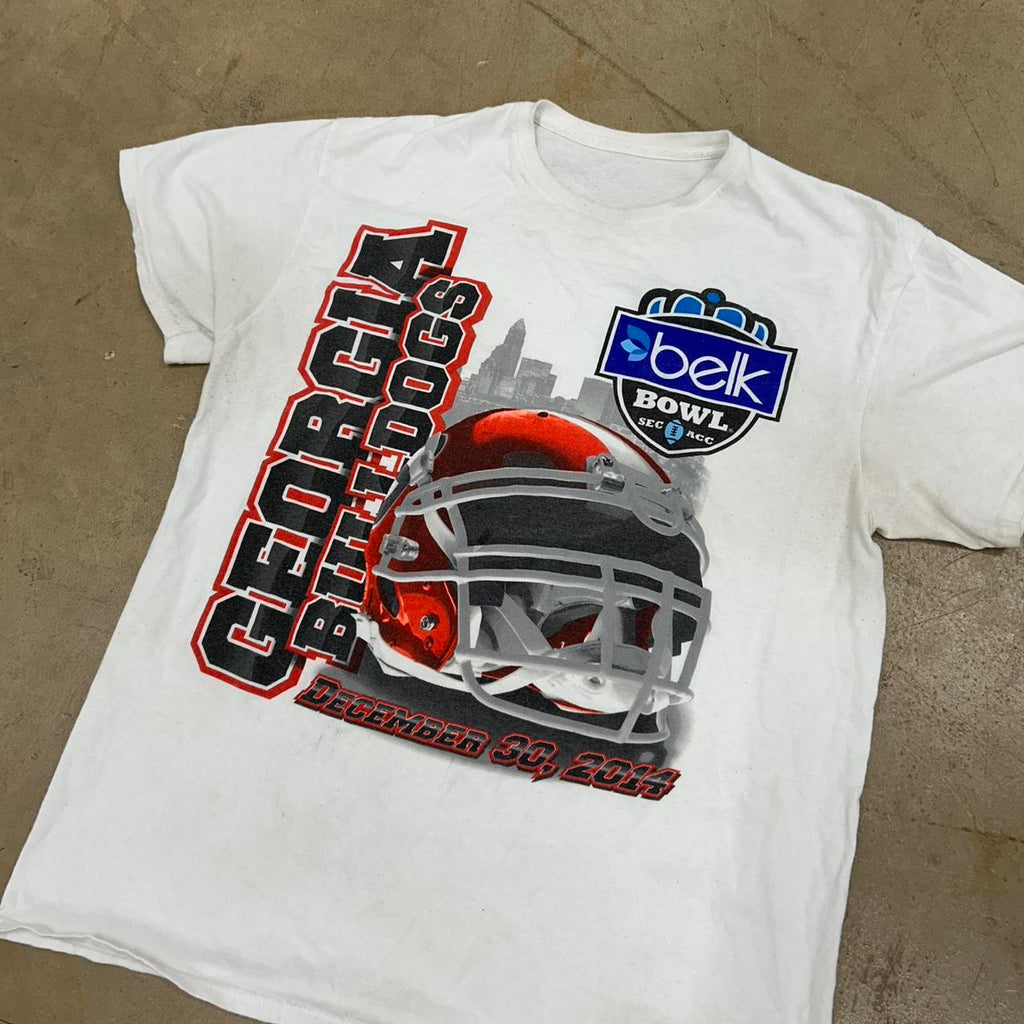 UGA Bulldogs 2014 Belk Bowl Shirt – Size M, Okay Condition, Stains Shown