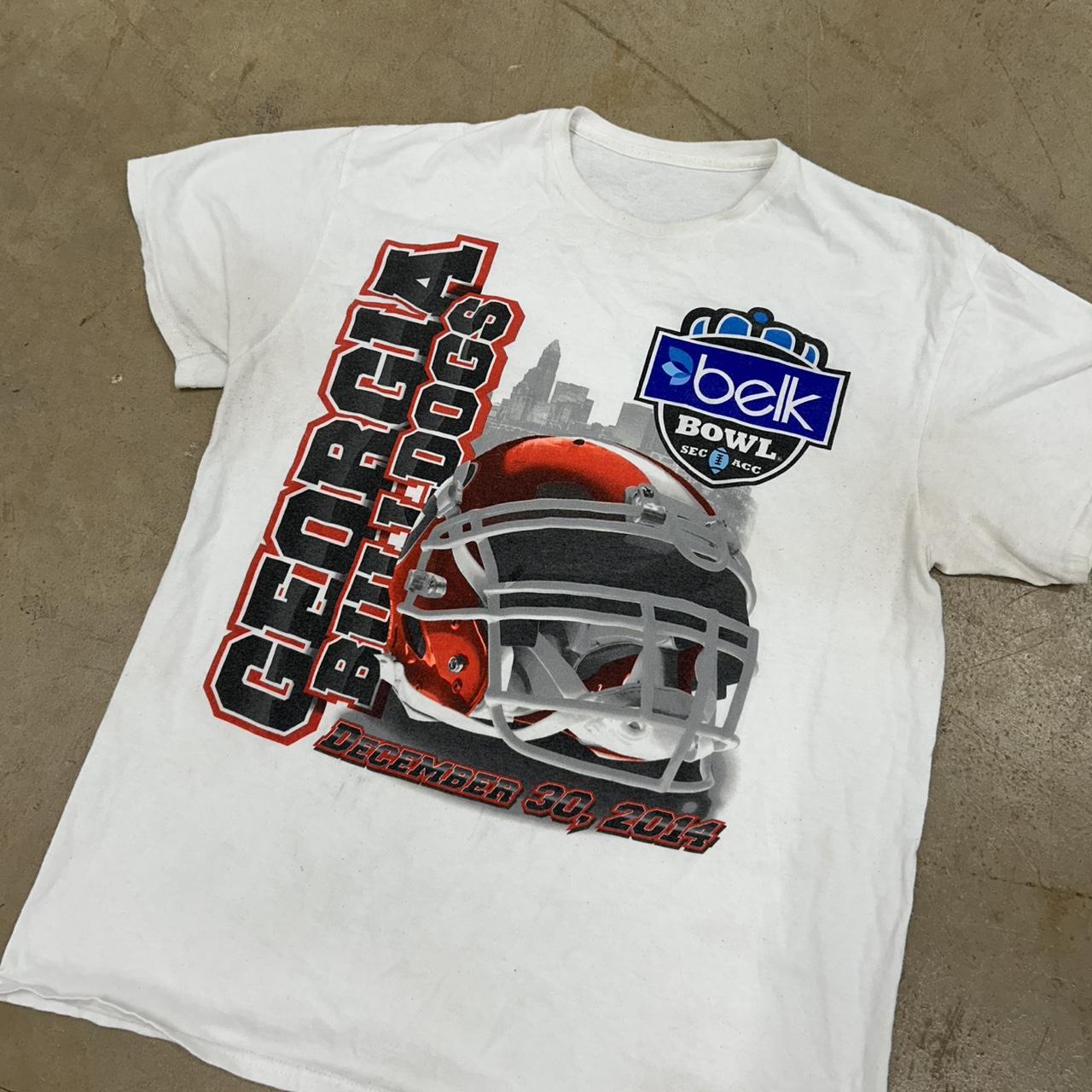 UGA Bulldogs 2014 Belk Bowl Shirt – Size M, Okay Condition, Stains Shown