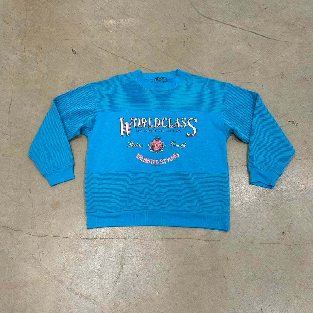 1990s Baby Blue World Class Crewneck – Size L, Great Condition
