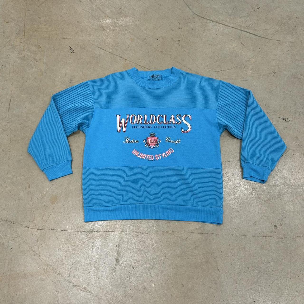 1990s Baby Blue World Class Crewneck – Size L, Great Condition