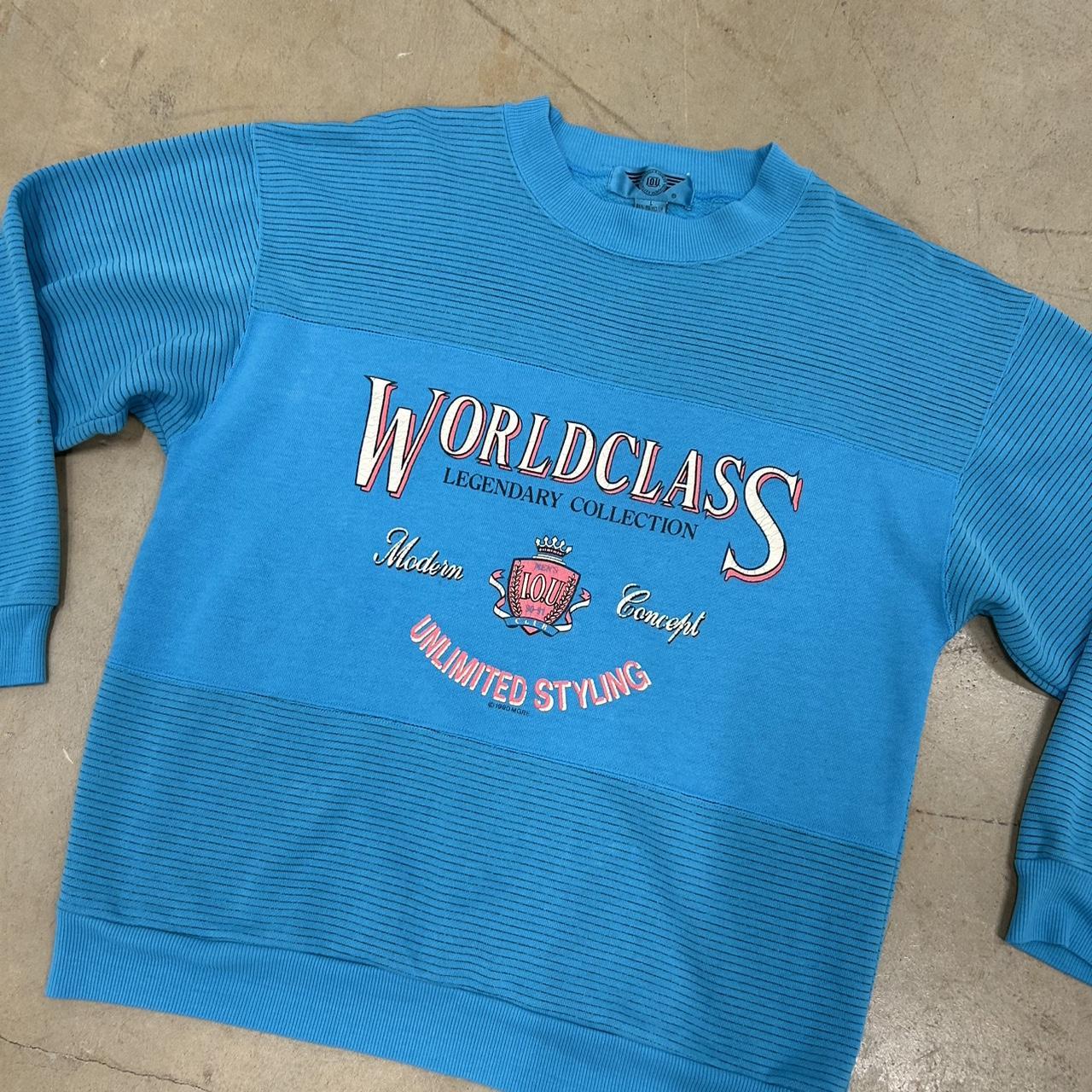 1990s Baby Blue World Class Crewneck – Size L, Great Condition