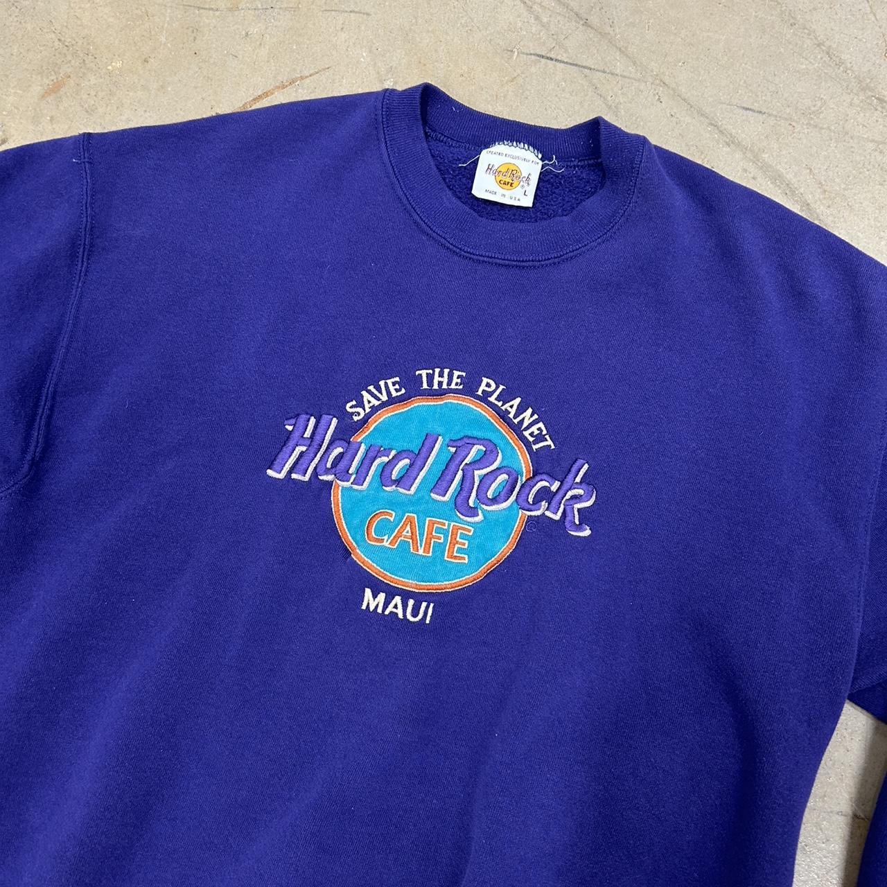 Vintage Purple Hard Rock Maui Crewneck – Size L, Great Condition