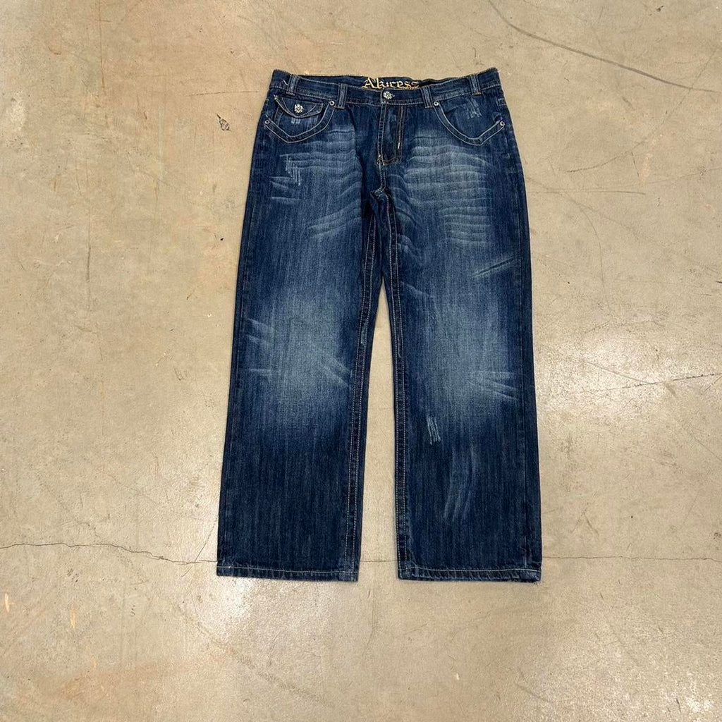 Y2K Akices Baggy Saint Jeans – Size 38 x 30, Good Condition